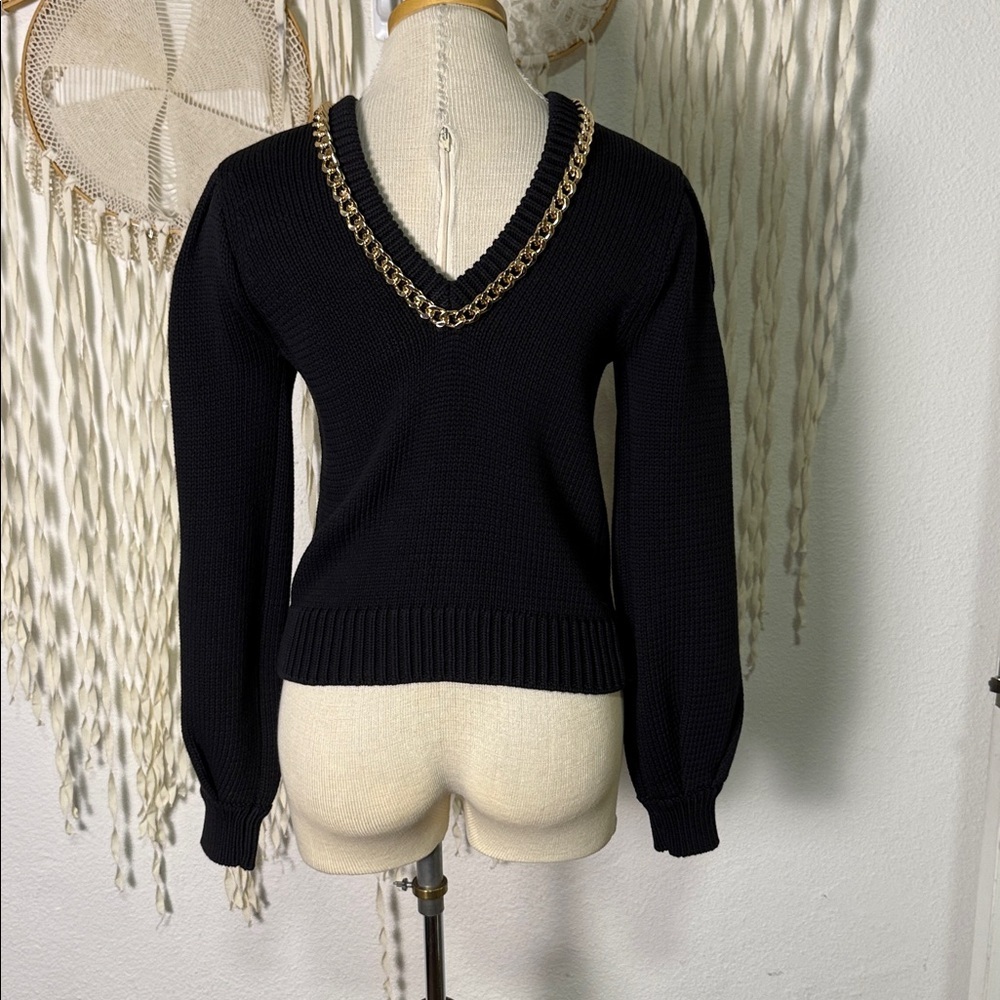 AJE Elle Chain Open Back Knit Jumper in Black Size XS - Picture 8 of 16